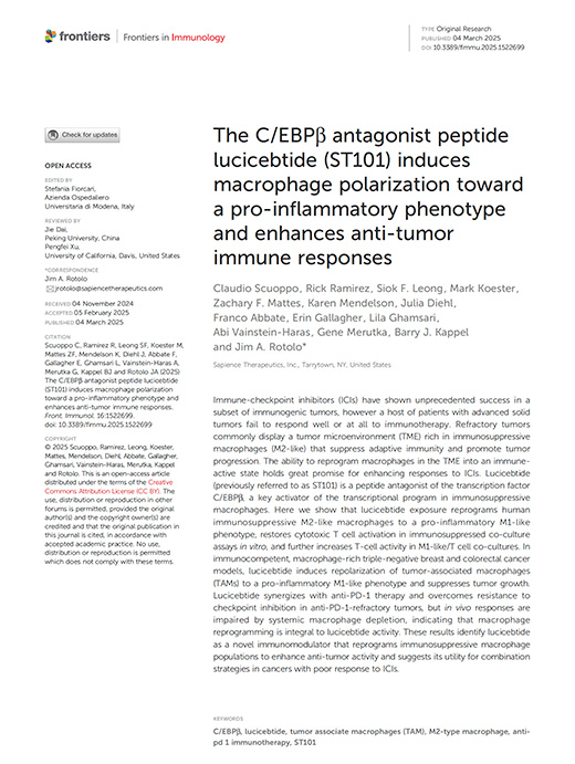 Frontiers in Immunology - Lucicebtide ST101